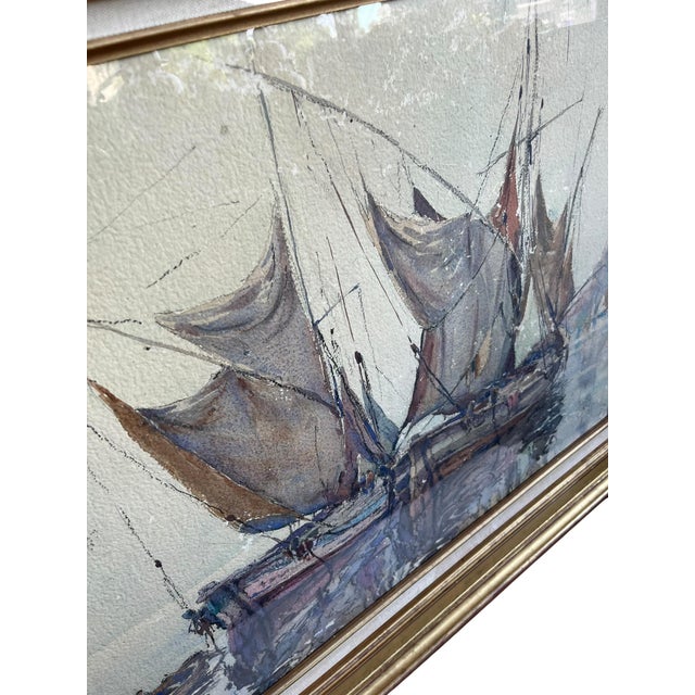 Large French Watercolor For Sale In Dallas - Image 6 of 6