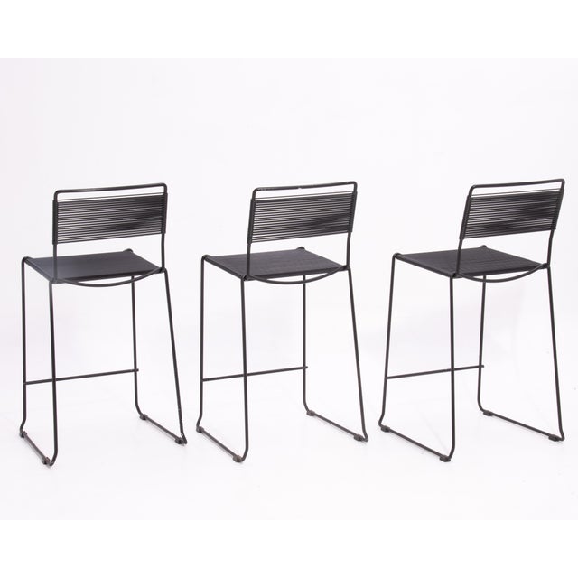 1980s Post Modern Spaghetti Bar Stool Giandomenico Belotti Alias Fly Line 1980s - A Set of 3 For Sale - Image 5 of 12