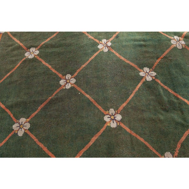 Green Antique French Savonnerie Rug For Sale - Image 8 of 8