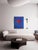 When minimalism rhymes with intensity. This unique abstract painting, in a deep cobalt blue, is defined by a single,...