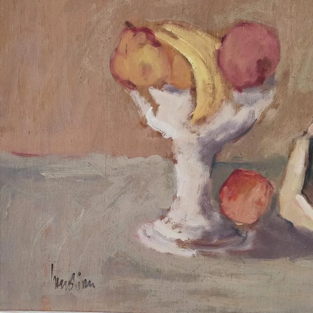 Alberto Candian (1946) Still life with furnished wall, oil on panel, h cm. 50x60, with gilded frame, 1960s. This piece has...