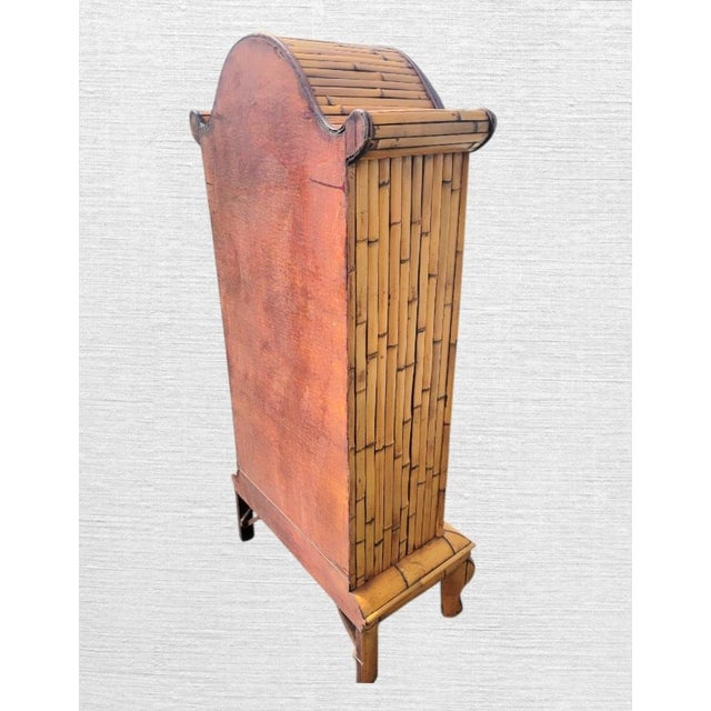 Vintage Bamboo Pagoda 3 Shelf Palm Beach Regency Style Boho Storage Cabinet For Sale In West Palm - Image 6 of 10