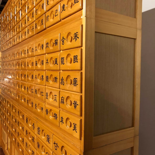 Wood Monumental 3-Piece, 142 Drawer Chinese Apothecary Chest - Made in Korea For Sale - Image 7 of 18
