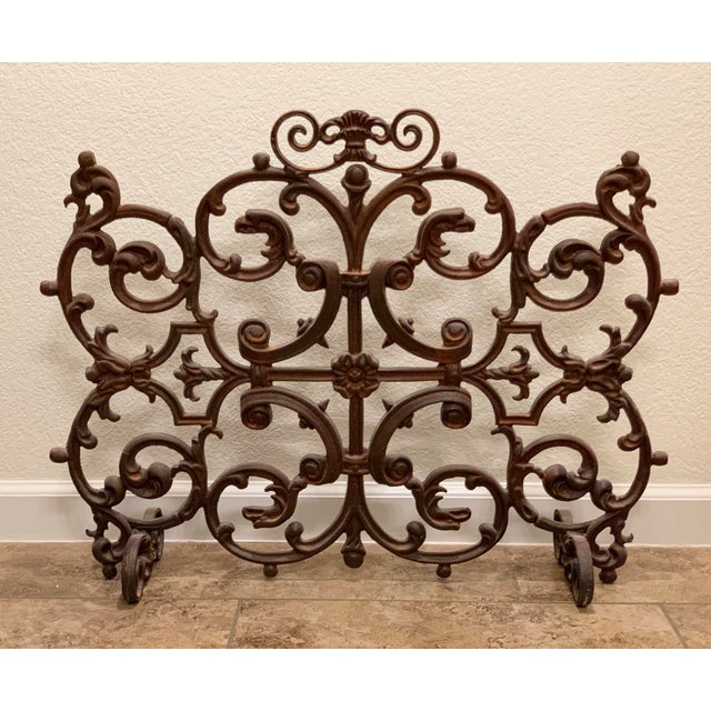 Vintage Decorative Cast Iron Fireplace Screen Chairish