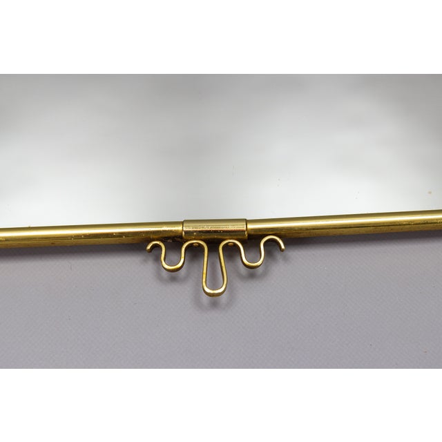 Mid-Century German Modern Brass Frame Wall Mirror from Lenzgold, 1964 For Sale - Image 9 of 18