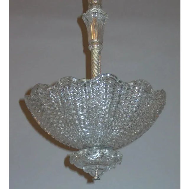 Mid-Century Modern Swedish Orrefors Crystal Pendant Chandelier by Vicke Lindstrand For Sale - Image 3 of 5