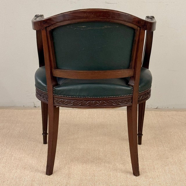 Antique French Louis XVI Neoclassical Mahogany Armchair by Hirler of Alsace For Sale - Image 18 of 18