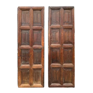 Antique European Doors - Linenfold Design - A Pair
