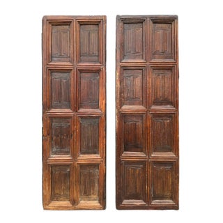 Antique European Linenfold Doors - A Pair For Sale