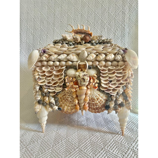 Contemporary Large Shell Encrusted Palm Beach Regency Box Attributed to Currey and Company For Sale - Image 12 of 12