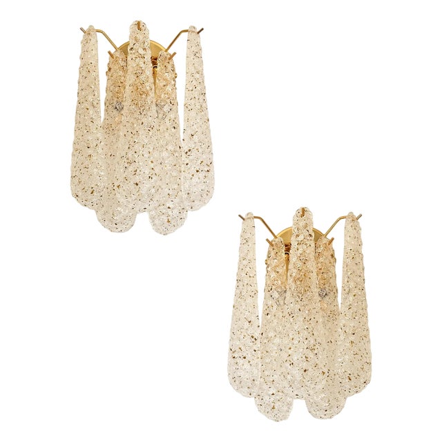 Conchiglie Murano Glass Gold Wall Lights by Simoeng, Set of 2 For Sale