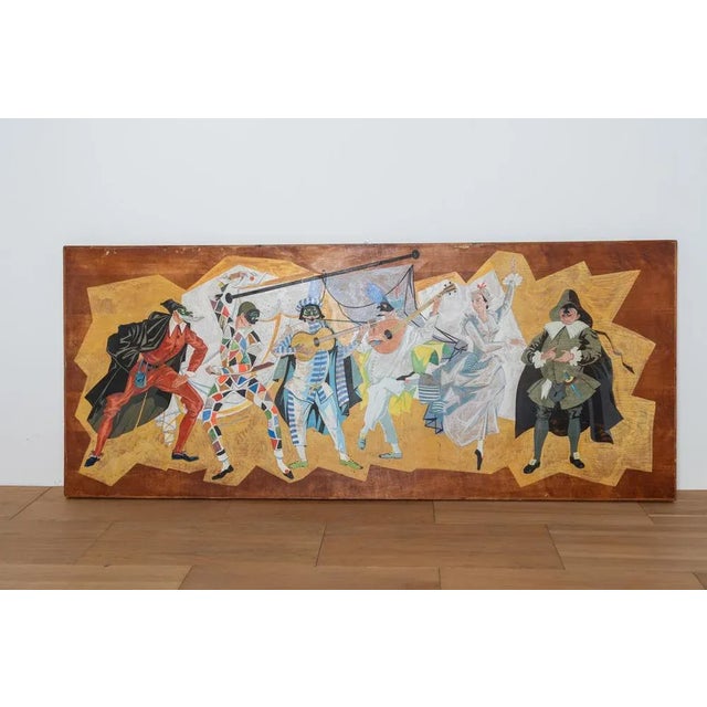 Menossi, Neapolitan Carnival, 1970-1980, Painting on Wood For Sale - Image 10 of 10