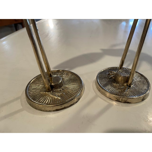Vintage Brass Crane Figurines-Pair For Sale - Image 11 of 12