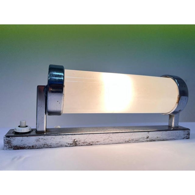 Bauhaus Bauhaus Chrome Wall Lamp, Former Czechoslovakia, 1930s For Sale - Image 3 of 8