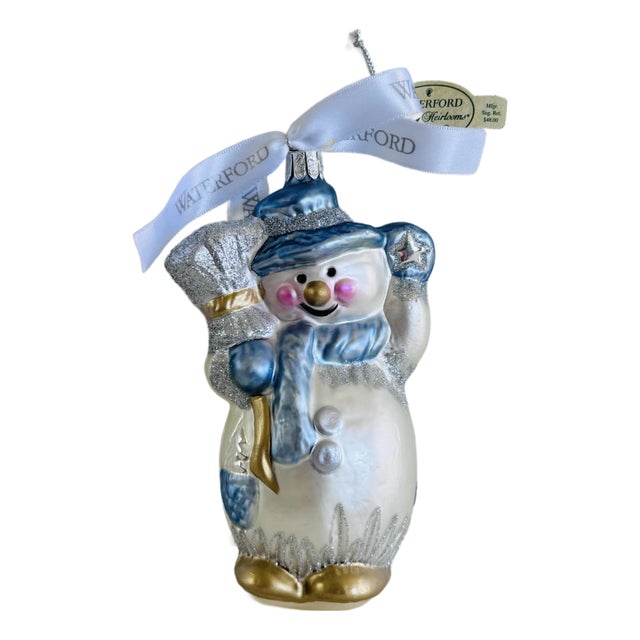 Waterford 1990s Nostalgic Collection Happy Snowman Ornament W/ Box For Sale