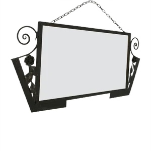 Art Deco Wrought Iron Mirror, 1920s