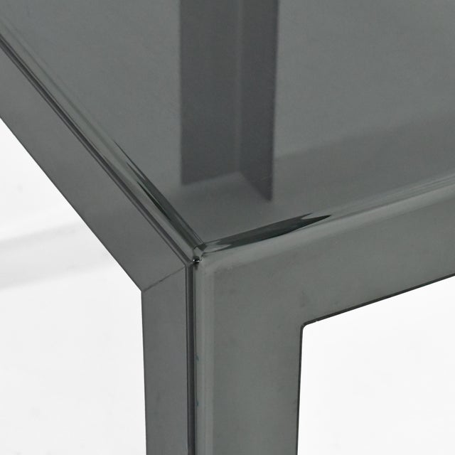 Gray 1970s Attributed to Les Prismatiques Smoked Lucite Side / End Table For Sale - Image 8 of 9