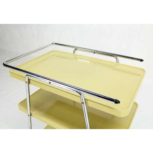 Mid 20th Century Mid-Century Modern Enameled Metal Serving Cart For Sale - Image 5 of 11