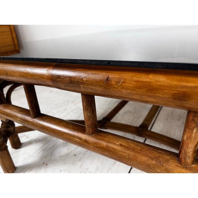 Vintage Rattan Chinese Chippendale Coffee Table For Sale In Tampa - Image 6 of 8