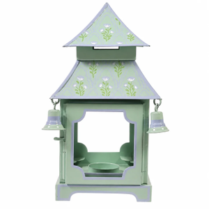 Sage Green & Lavender Tulip Pagoda Lantern, Medium