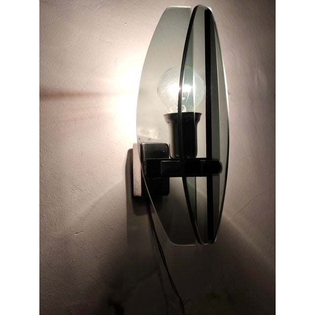 Wall Sconce with Smoked Glass. Italy, 1970s For Sale - Image 10 of 13