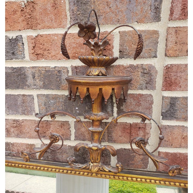 Early 20th Century Early 20th Century French Empire Giltwood Frame Ornate Wall Mirror For Sale - Image 5 of 7