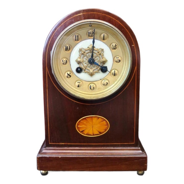Early 20th Century Mahogany French Mantle Clock For Sale
