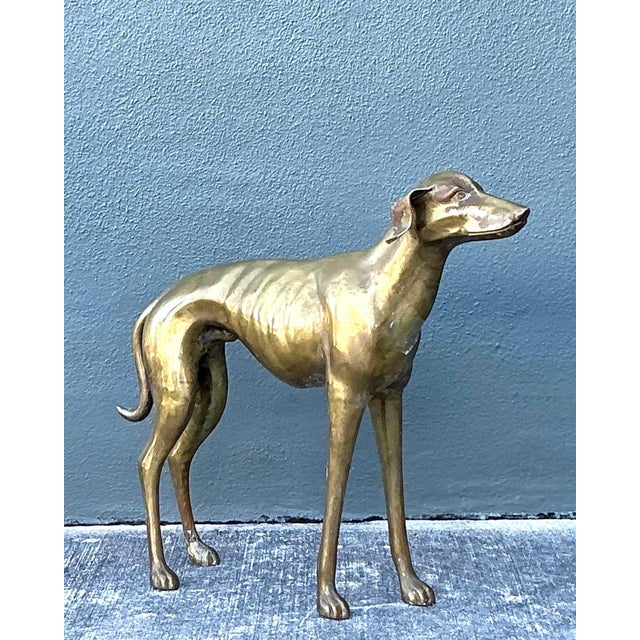 Vintage Monumental Brass Greyhound For Sale In West Palm - Image 6 of 16