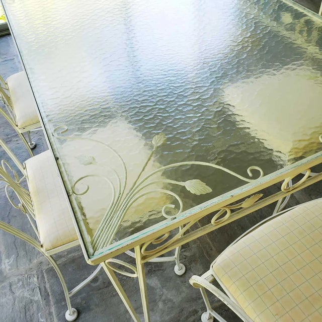 Vintage Wrought Iron Dining Table and Chairs For Sale In New York - Image 6 of 12