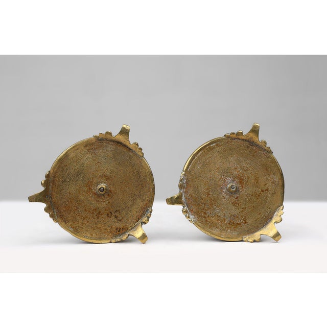 Black Empire Style Bronze and Ceramic Candlesticks, France, 1870s, Set of 2 For Sale - Image 8 of 9