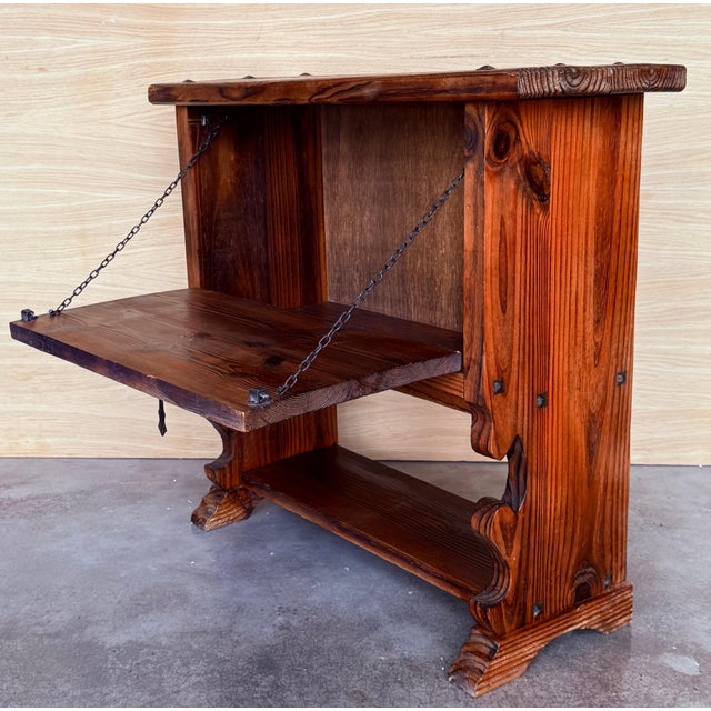 Early 20th Fall front Door rustic console Table with Shelve For Sale - Image 11 of 18