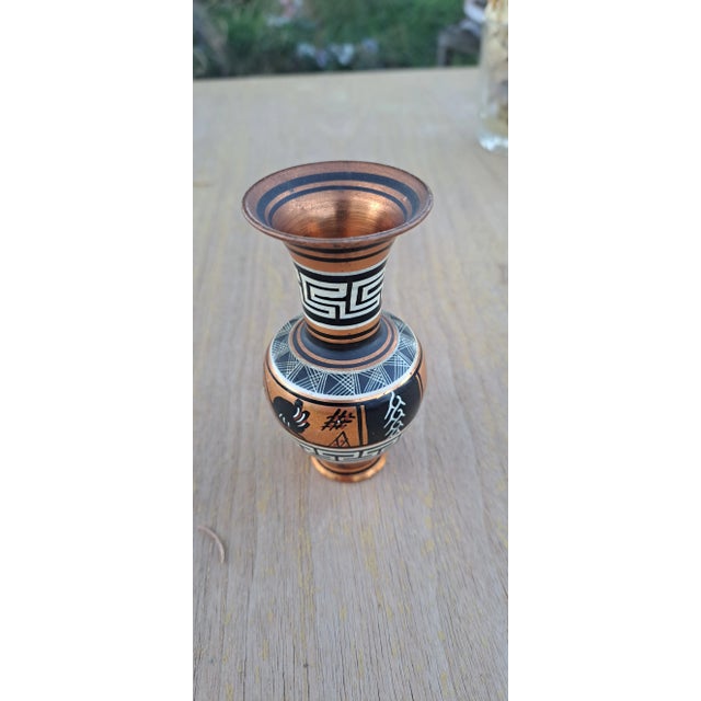 Art Deco 1950s Copper Hand Painted Mini Base Orseie #3 For Sale - Image 3 of 6