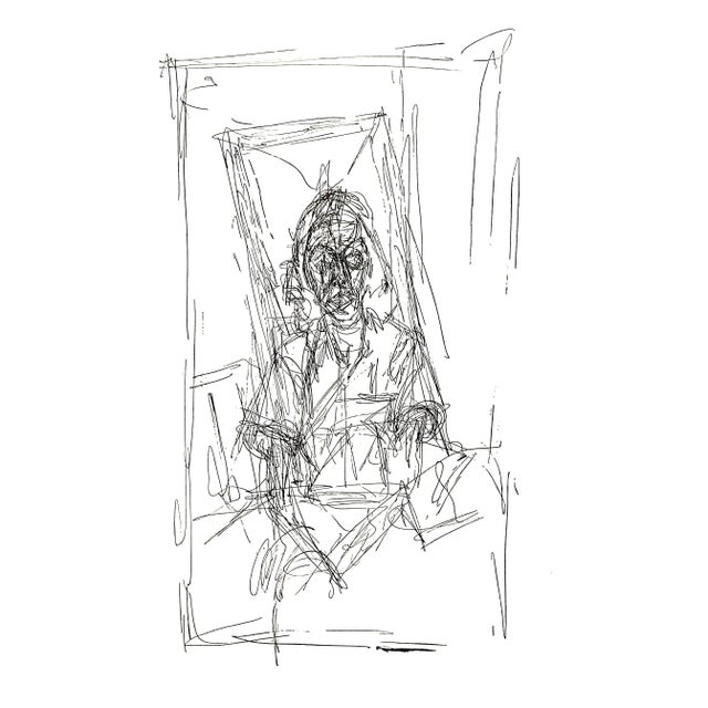 Alberto Giacometti - Portrait - Original Lithograph 1956 For Sale