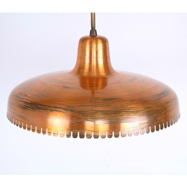 Copper Vintage Copper and Glass Pendant Lamp by Jørn Utzon, 1940s For Sale - Image 8 of 13
