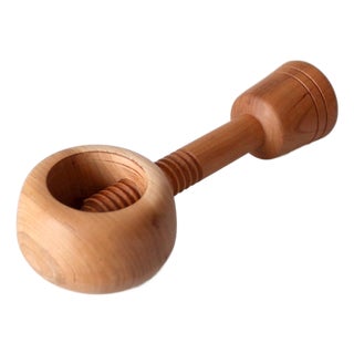 Vintage Mid-Century Turned Wood Nutcracker For Sale