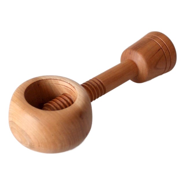 Vintage Mid-Century Turned Wood Nutcracker For Sale