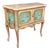 Antique 1920s Petite Marble Top Italian Rococo Chinoiserie Style Painted Commode Cabinet For Sale