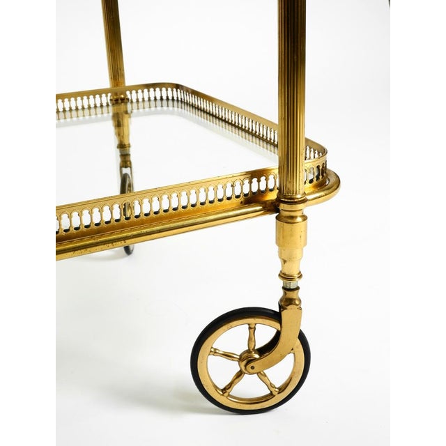Neoclassical Brass Bar Cart with Glass Trays from Maison Jansen, 1960s For Sale - Image 18 of 18