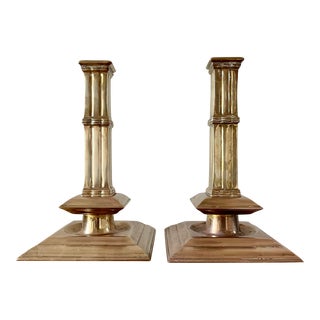 Vintage Metropolitan Museum of Art Faux Bamboo Candlesticks - a Pair For Sale