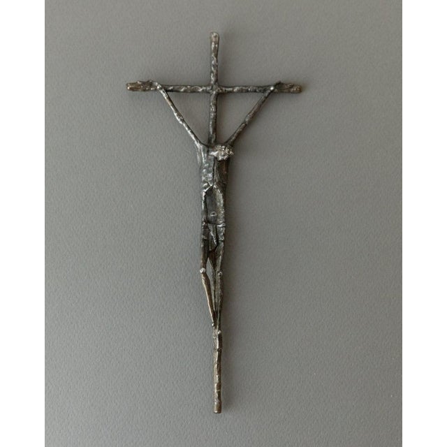 Metal Austrian Catholic Bronze Jesus on the Cross Crucifix by E. Huber, 1983 For Sale - Image 7 of 12