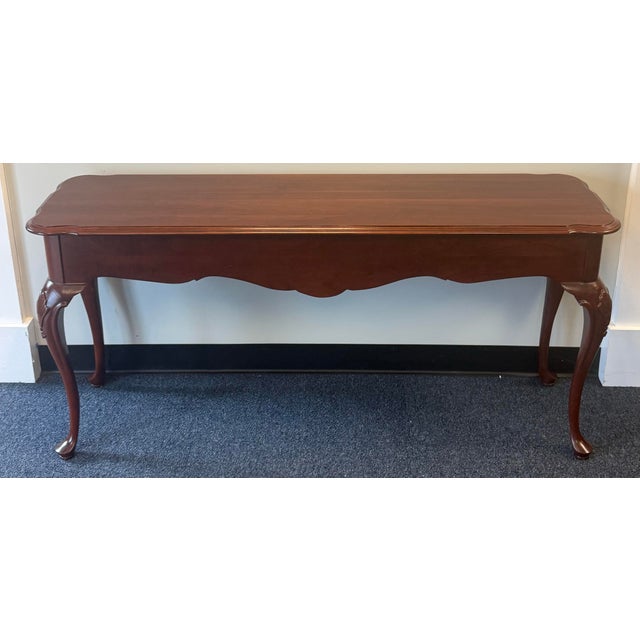 Ethan Allen Solid Cherry Georgian Court Console / Sofa Table For Sale - Image 9 of 12