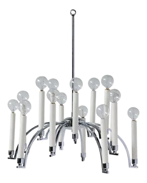 Midcentury Modern 14-Arm Chrome Chandelier by Lightolier