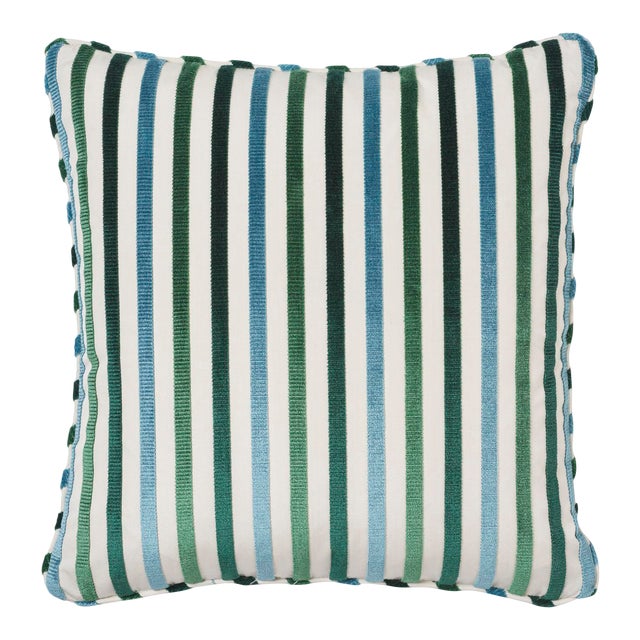 Schumacher Le Matelot Pillow in Peacock For Sale