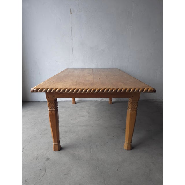 Rustic European Style Hand Crafted Dining Table For Sale - Image 4 of 7