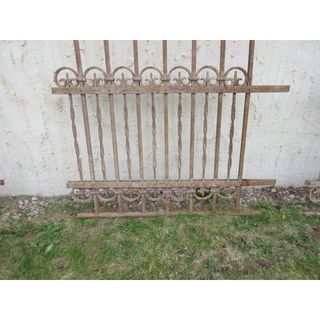 1900 - 1909 Antique Victorian Iron Gate Window Garden Fence Architectural Salvage Door #309 For Sale - Image 5 of 6