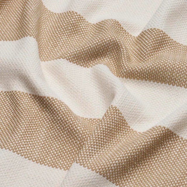 Contemporary SAMPLE - Schumacher X Caroline Z Hurley Desert Wide Stripe Fabric In Sand For Sale - Image 3 of 4