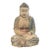 Vintage Meditating Wooden Lord Buddha 19" H For Sale