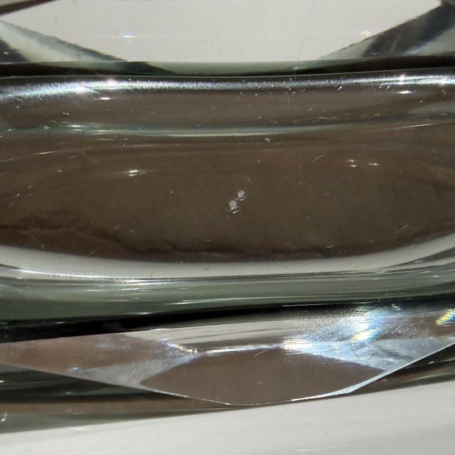 Gray Murano Art Glass Vasesmoky Grey Sommerso Submerged Technique Mandruzzato For Sale - Image 8 of 10