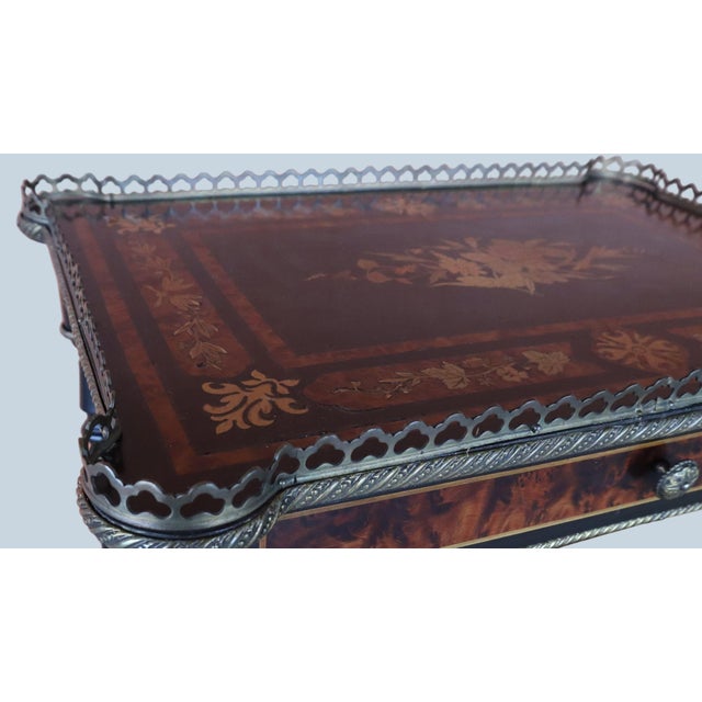 Bronze Gorgeous English Victorian Marquetry Music Cabinet With Easel Top For Sale - Image 8 of 8