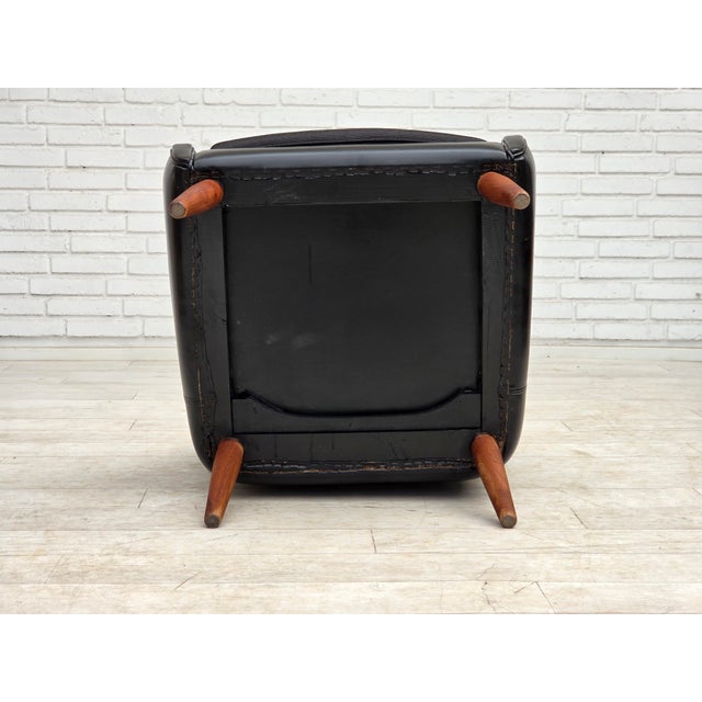 Danish Armchair in Artificial Leather and Teak Wood Legs, 1970s For Sale - Image 17 of 18